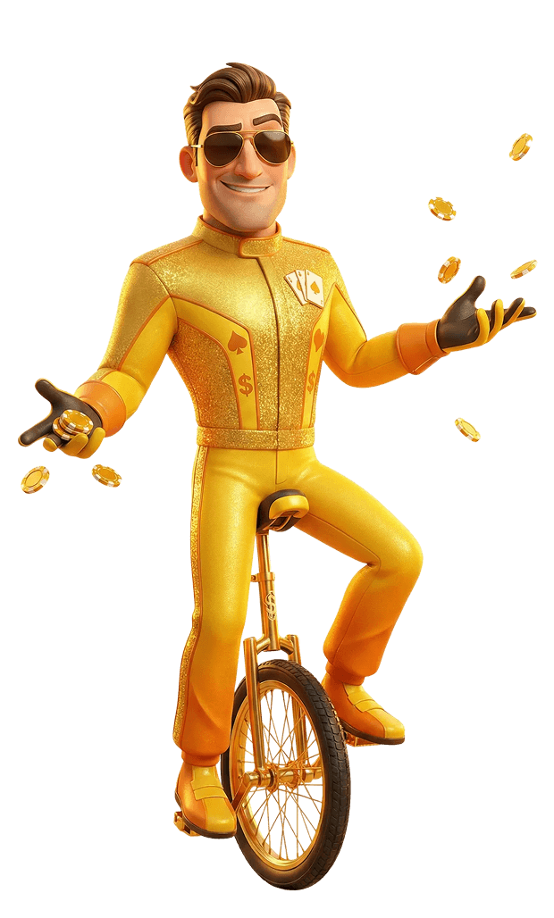 mrlaタイプの診断結果として表示される、金色のスーツで一輪車に乗るキャラクター