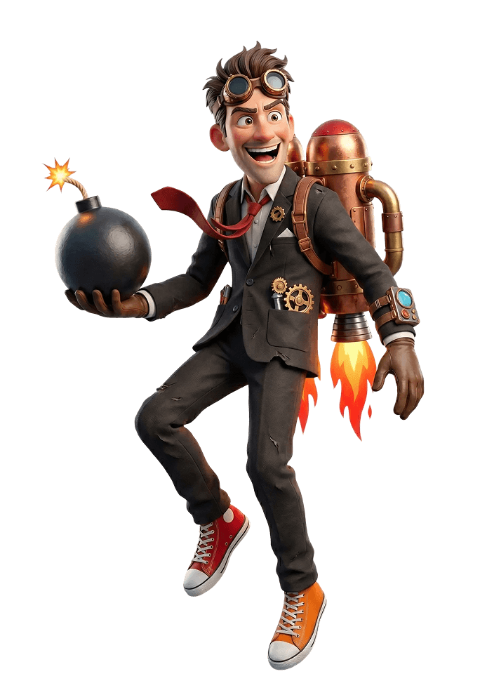 mvlaタイプの診断結果として表示される、発明道具を身に着けた活発なキャラクター