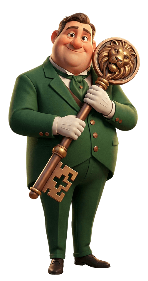 prhsタイプの診断結果として表示される、鍵を手に安心感を与えるキャラクター